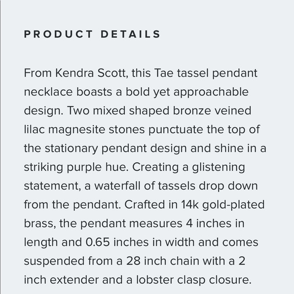 Kendra Scott TAE Long Pendant Necklace - Picture 9 of 13
